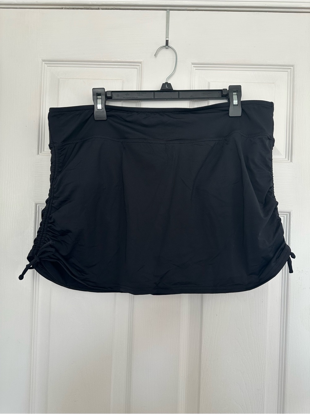 Lands' End Black One-Piece Swim Skirt with Side Ruching